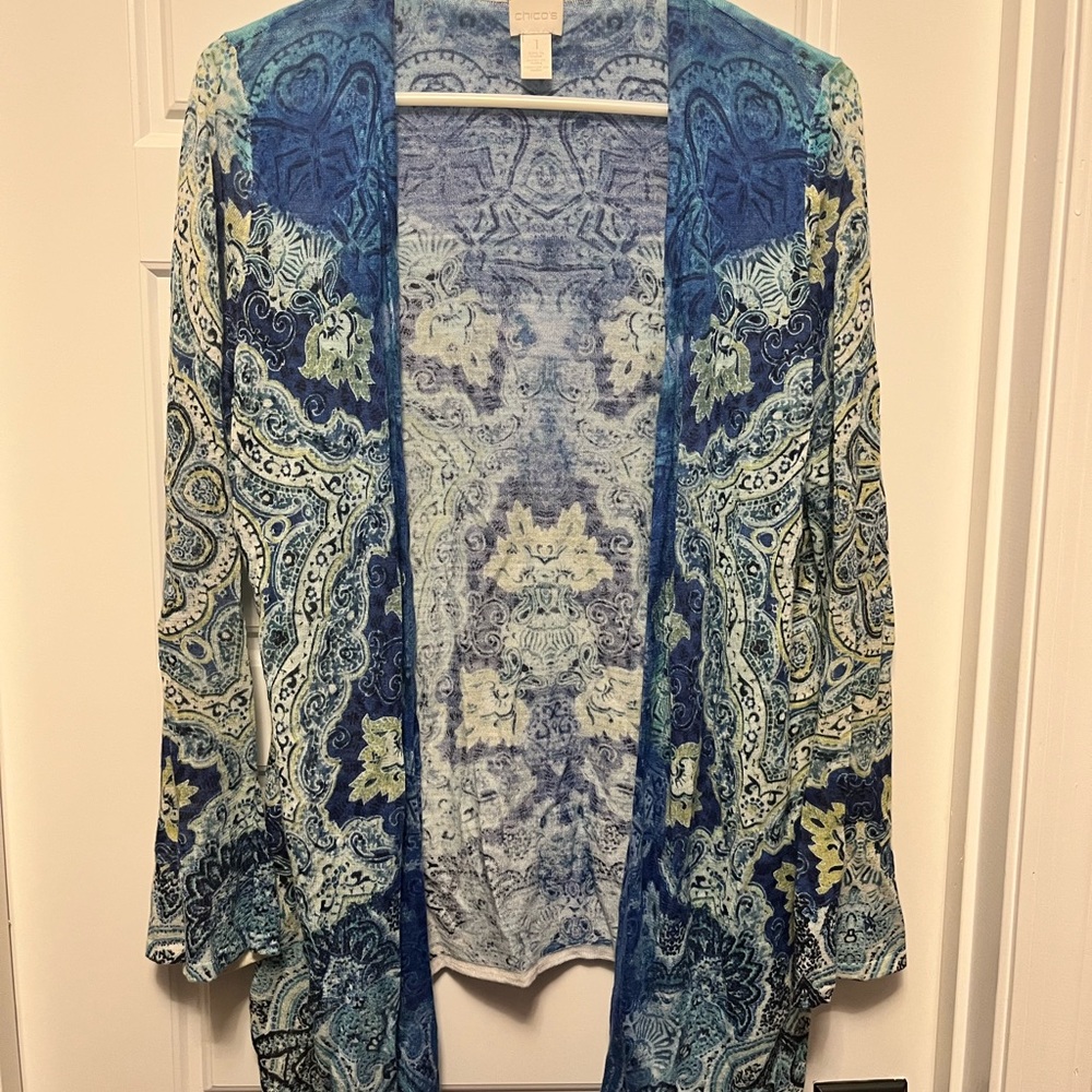 Chico's Oceanic Paisley Cardigan